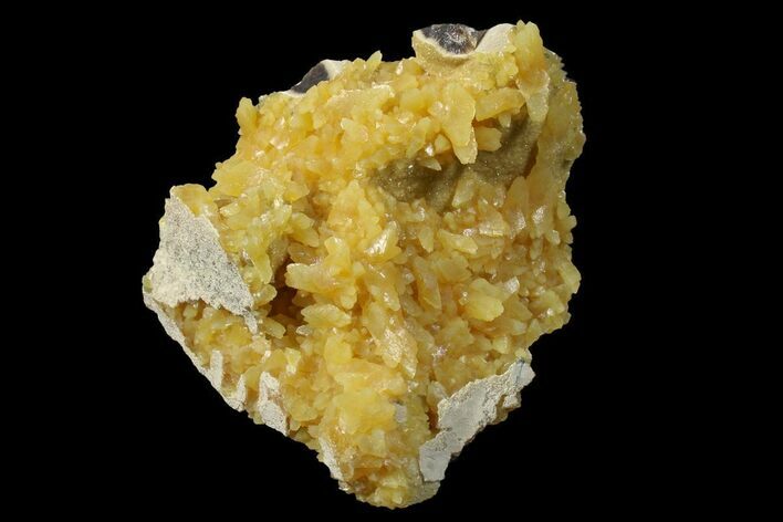 Fluorescent, Yellow Calcite Crystal Cluster - South Dakota #170696